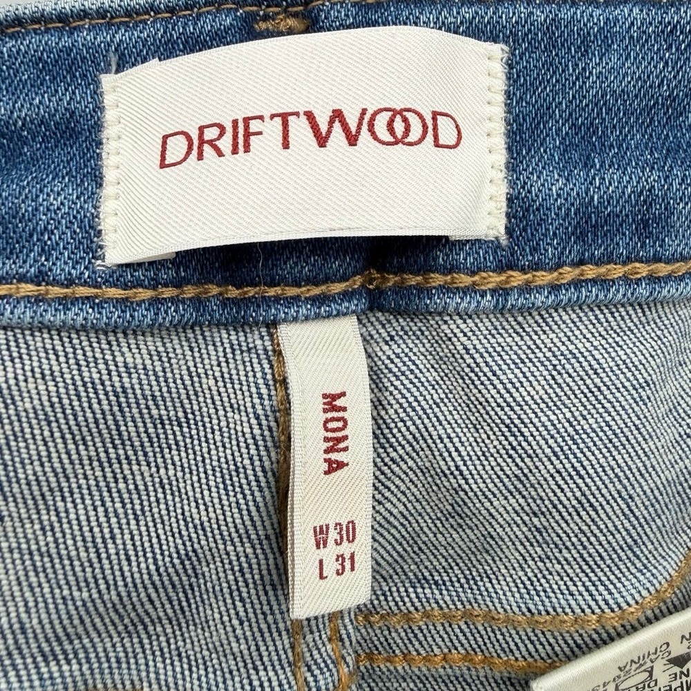 Driftwood Mona 30x31 Wide Leg Jeans Embroidered Denim Flare Boho Festival NEW - Picture 8 of 11